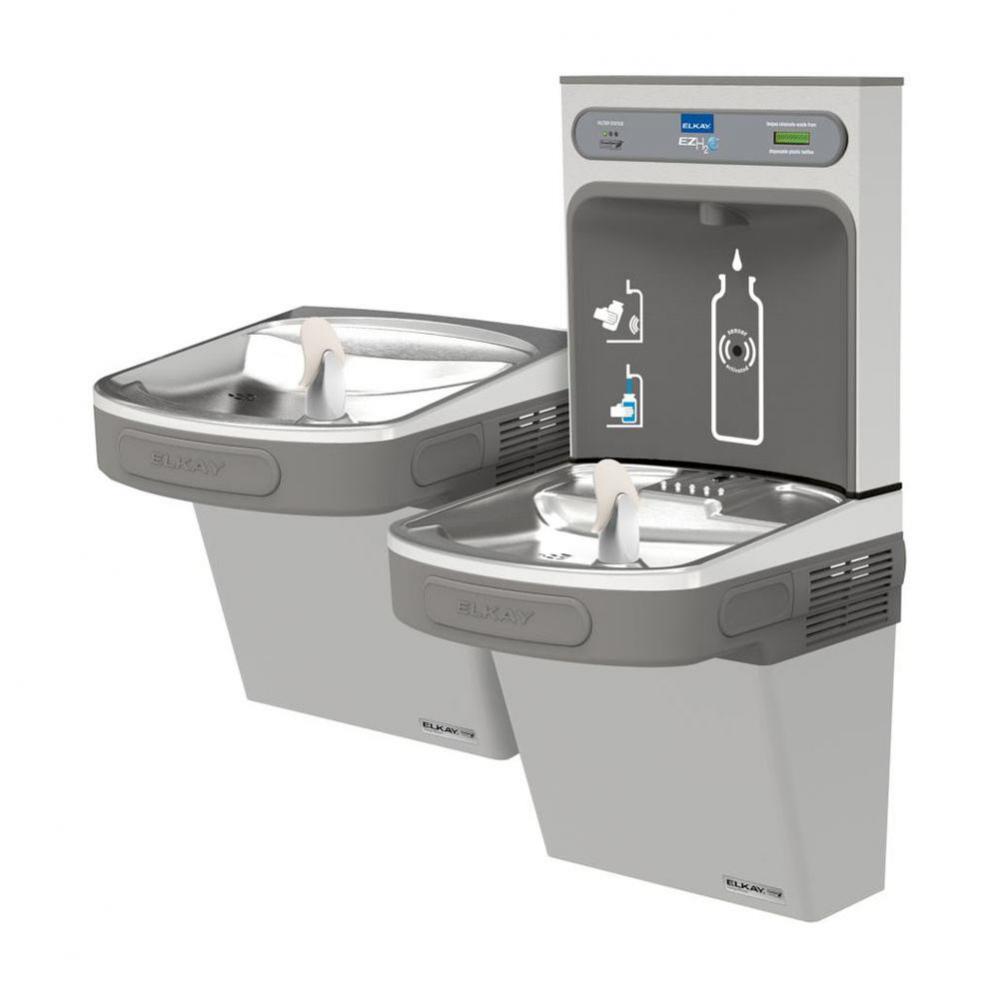 ezH2O Bottle Filling Station and Versatile Bi-Level ADA Cooler, Filtered Refrigerated Light Gray