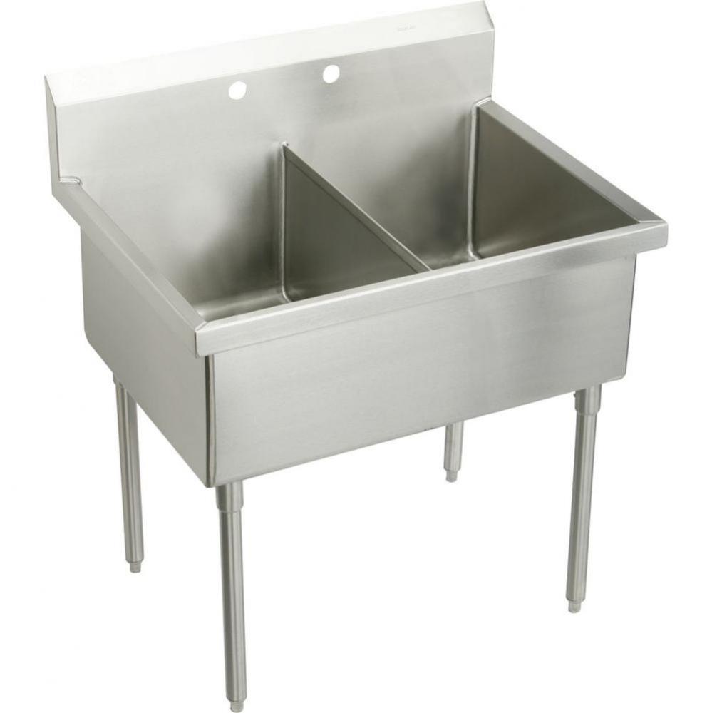 SS DOUBLE COMPT SCULLERY SINK