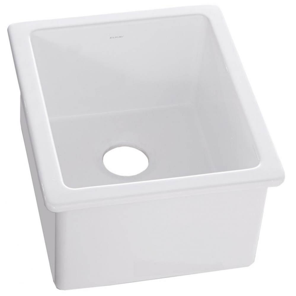 Fireclay 16-7/16'' x 18-15/16'' x 9-1/16'' Single Bowl Undermount Ba