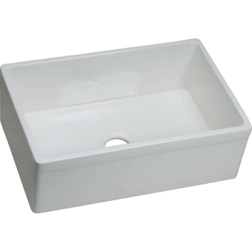 Fireclay 30'' x 19-15/16'' x 9-1/8'', Single Bowl Farmhouse Sink, Wh