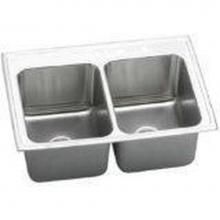 Elkay DLR332212X - 18 Gauge 33'' X 22'' X 12.125'' Double Bowl Kitchen Sink