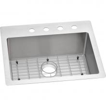 Elkay ECTSR25229TBG4 - Crosstown 18 Gauge Stainless Steel 25'' x 22'' x 9'', 4-Hole Single