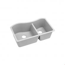 Elkay ELGHU3220RWH0 - Quartz Classic 32-1/2'' x 20'' x 10'', 60/40 Double Bowl Undermount