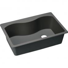 Elkay ELGS3322RBK0 - Quartz Classic 33'' x 22'' x 9-1/2'', Single Bowl Drop-in Sink, Blac