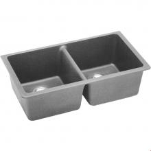 Elkay ELGU3322GS0 - Quartz Classic 33'' x 18-1/2'' x 9-1/2'', Equal Double Bowl Undermou