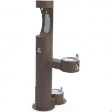 Elkay LK4420BF1UDBFRKBRN - Outdoor ezH2O Upper Bottle Filling Station, Bi-Level Pedestal with Pet Station NonFilter, NonRefri