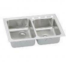 Elkay LR250X - 18 Gauge 33'' X 22'' X 7.875'' Double Bowl Kitchen Sink