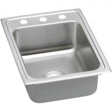 Elkay LRADQ1722502 - Lustertone Classic Stainless Steel 17'' x 22'' x 5'', 2-Hole Single