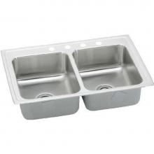 Elkay LRAD332165X - 18 Gauge 33'' X 21.25'' X 6.5'' Double Bowl Kitchen Sink