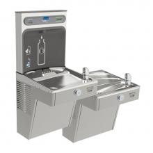 Elkay LVRCGRNTL8WSK - ezH2O Bottle Filling Station, and Bi-Level High Efficiency Vandal-Resistant Cooler, Filtered Refri