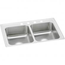 Elkay PSR33223 - 20 Gauge Stainless Steel 33'' x 22'' x 7.5'' Double Bowl Drop-in Kit