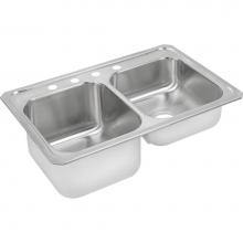 Elkay STCR3322L3 - 20 Gauge Stainless Steel 33'' x 22'' x 10.25'' Double Bowl Drop-in K