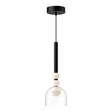 Kuzco Lighting Inc PD30505-BK/CL - Rise 6-in Black/Clear LED Pendant