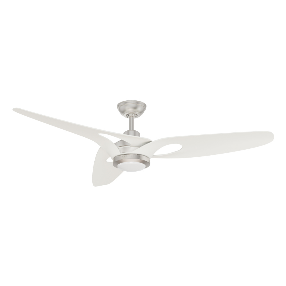 Casablanca 60 inch Inez ENERGY STAR® Brushed Nickel Damp Rated Ceiling Fan with LED Light Kit