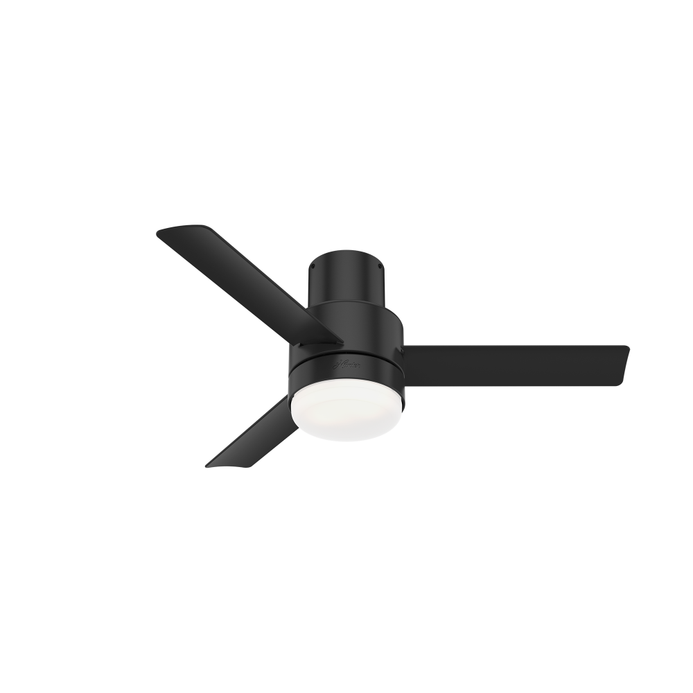 Casablanca 44 in Gilmour Matte Black Low Profile Damp Rated Ceiling Fan w/ LED LT Kit