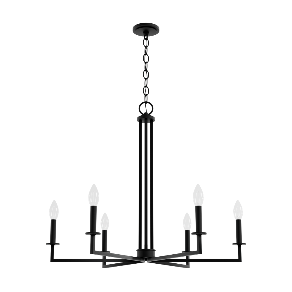 Hunter Bearden Natural Iron 6 Light Chandelier Ceiling Light Fixture