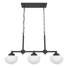 Hunter 19490 - Hunter Saddle Creek Noble Bronze with Cased White Glass 3 Light Chandelier Ceiling Light Fixture