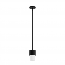 Hunter 19277 - Hunter Station Natural Black Iron with Frosted Cased White Glass 1 Light Pendant Ceiling Light