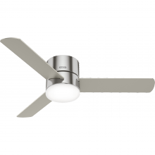 Hunter 51431 - Hunter 52 inch Minimus Brushed Nickel Low Profile Ceiling Fan with LED Light Kit and Handheld Remote