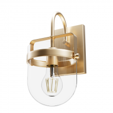 Hunter 19843 - Hunter Karloff Alturas Gold with Clear Glass 1 Light Sconce Wall Light Fixture