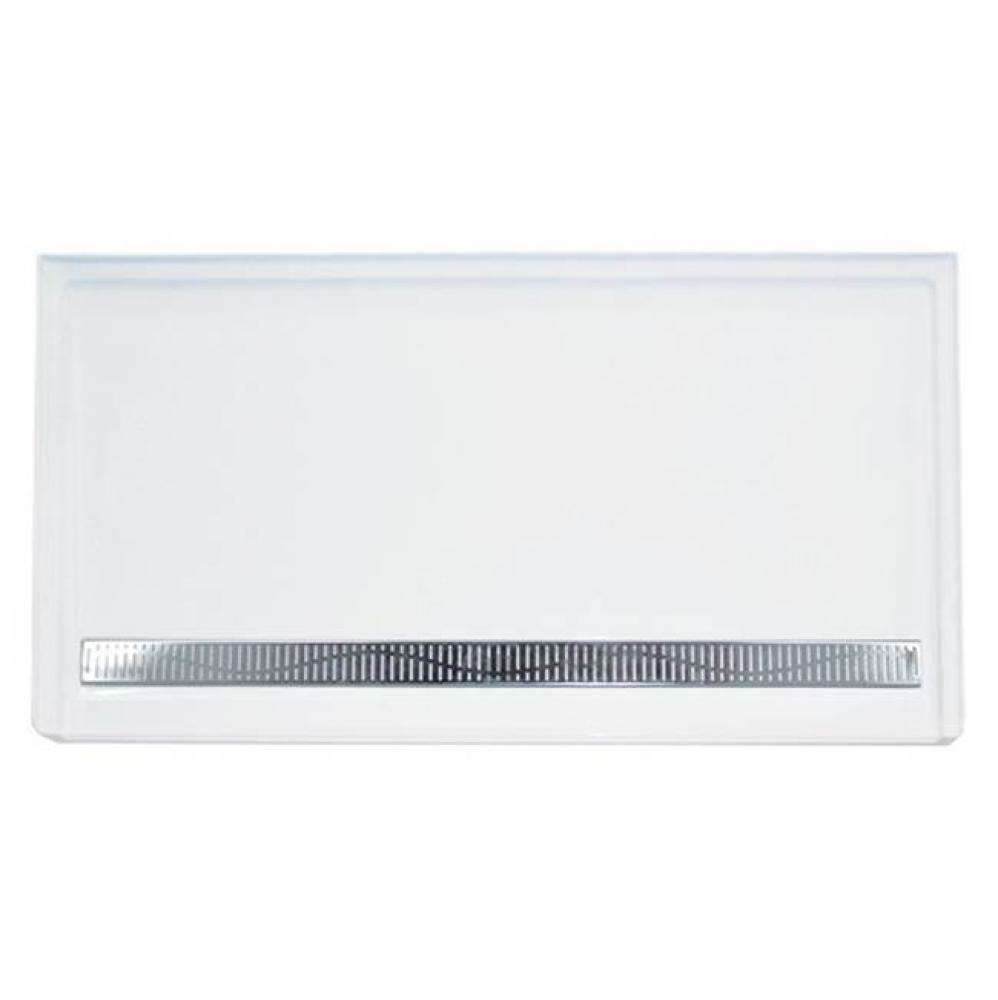 60'' x 32''  Barrier Free Base w/Channel Drain  - Sterling Silver