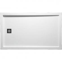 Americh C6034EL-BL - 60'' x 34''   End Drain Left DS Base w/Channel Drain  - Black