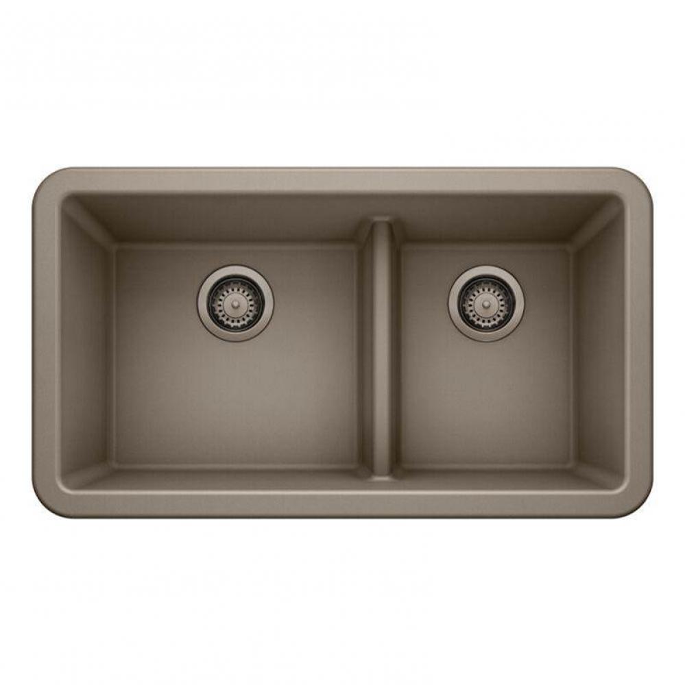 SILGRANIT® Double Bowl 60/40 Offset Low Divide Apron Front Sink