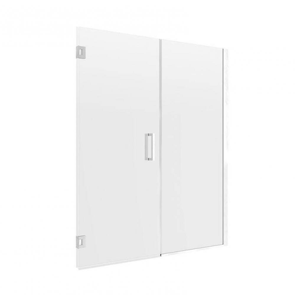 Modern Frameless Hinge Shower Door and Inline Panel