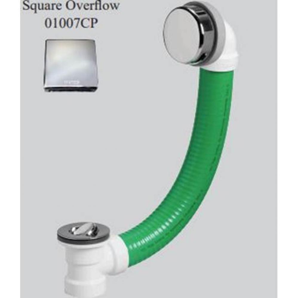 Watcoflex Presflo 45.0-In. Flexible Tubing Sch 40 Pvc Chrome Plated No Weld Overflow Elbow