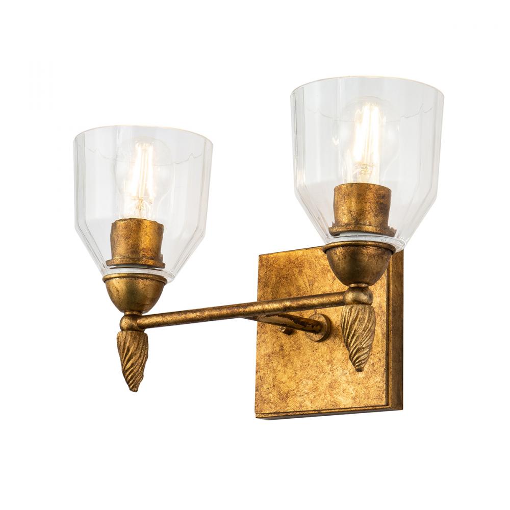 Felice 2 Light Vanity Light In Gold