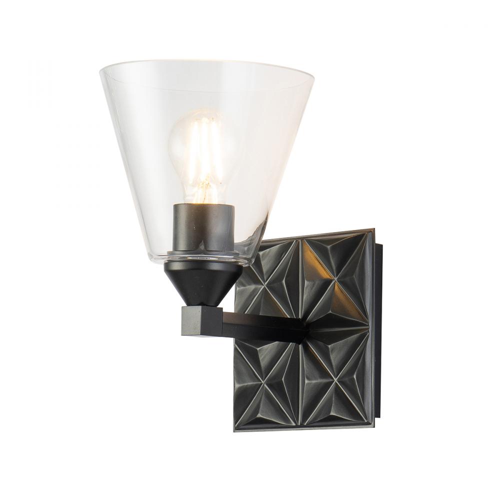 Alpha 1 Light Wall Sconce With Glass