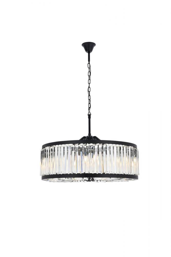 Chelsea 10 Light Matte Black Chandelier Clear Royal Cut Crystal