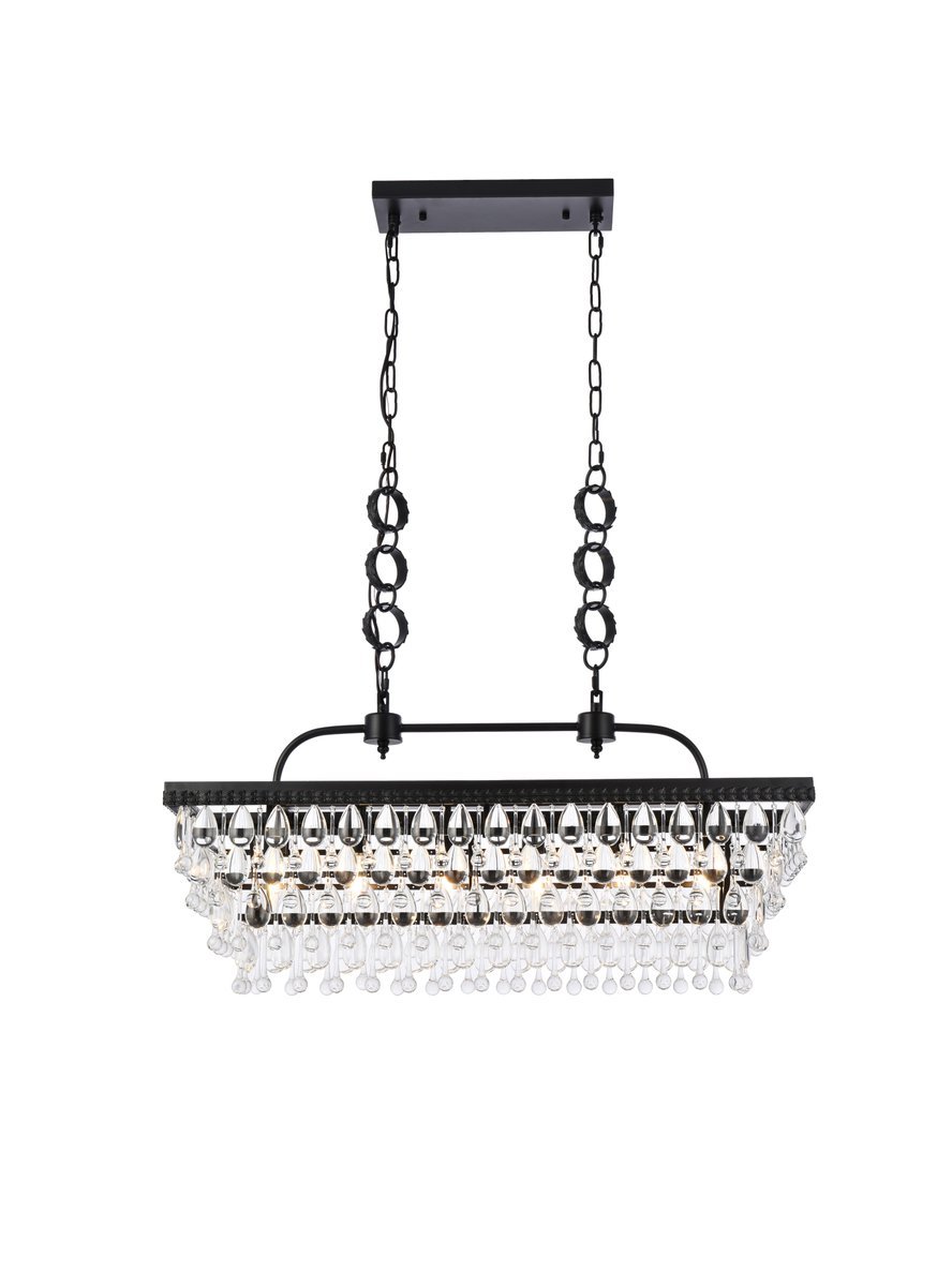 Nordic 32 Inch Rectangle Pendant in Black