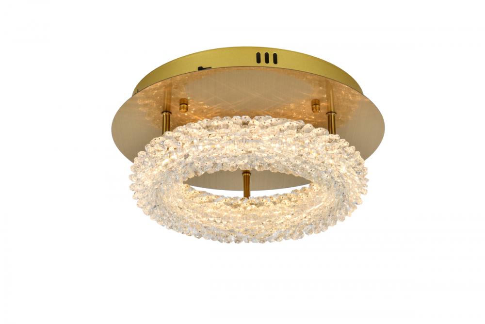 Bowen Flush Mount D14" H5.5" LED 15W DIM 3CCT  Satin Gold