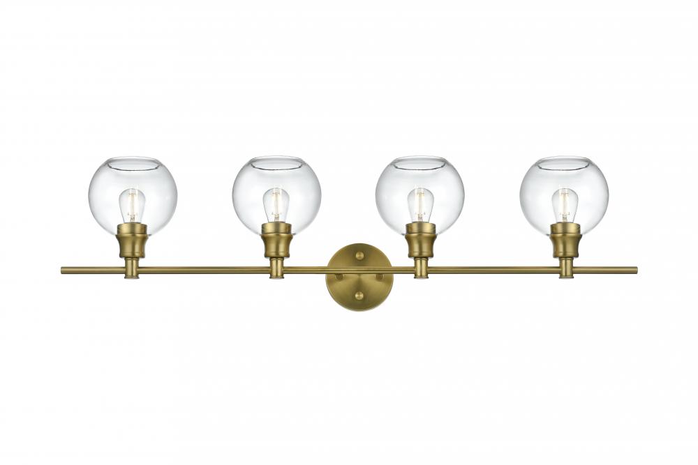 Collier 4 Light Satin Gold and Clear Glass Wall Sconce