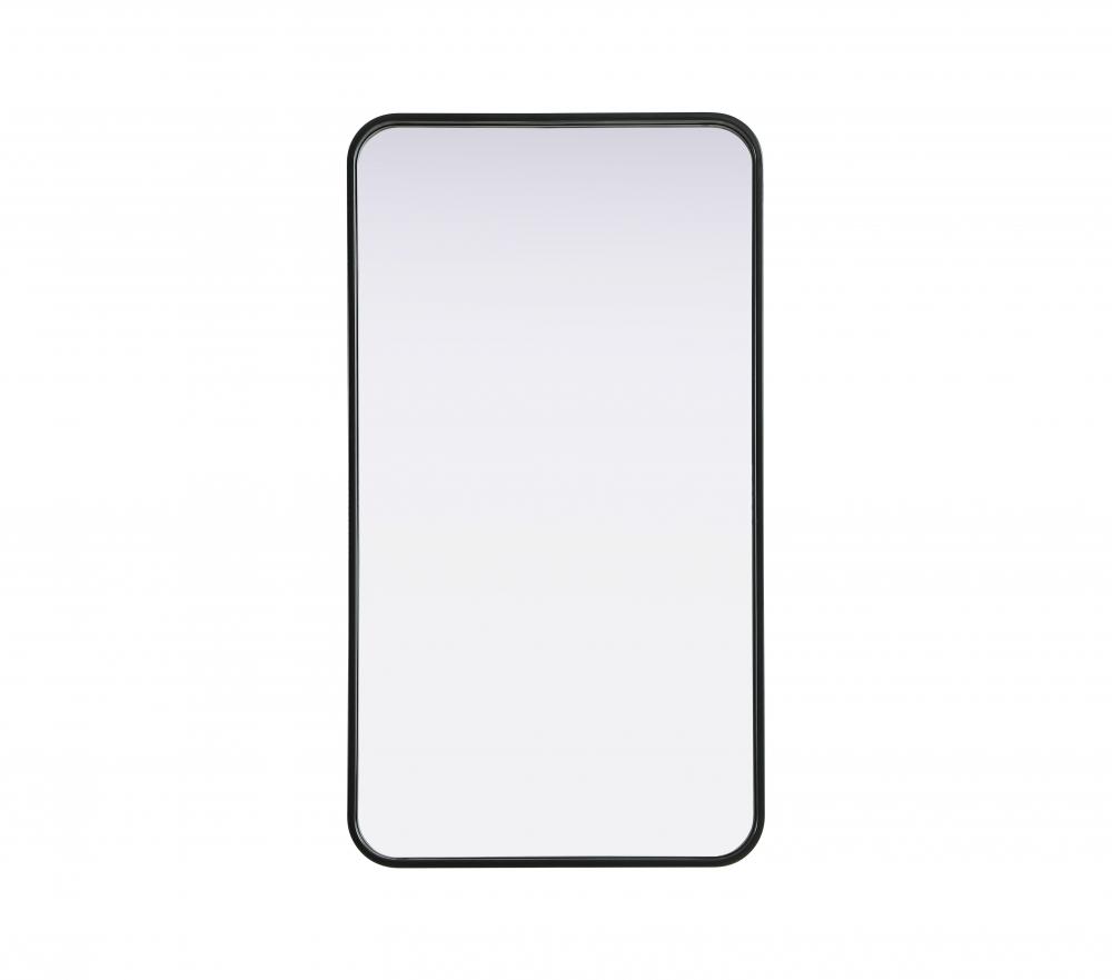 Contour Metal Rectangle Mirror 20x36 in Black