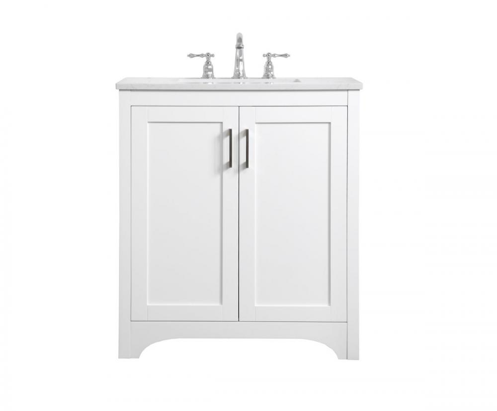 30 Inch Single Bathroom Vanity in White