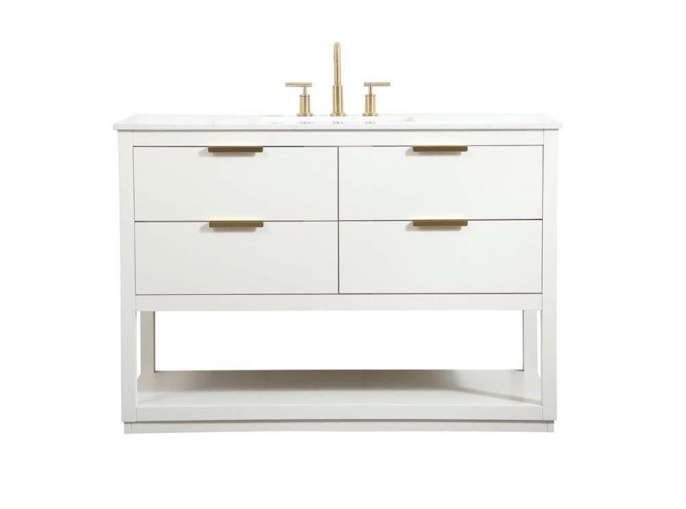 48 Inch Single Bathroom Vanity in White