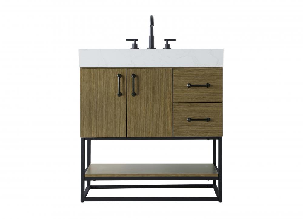 32 inch Single Bathroom Vanity in Chestnut Brown