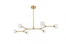 Elegant 3508D50G - Zayne 6 Light Pendant in Gold