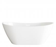 Elegant BT10372GW-WHT - 72 inch Soaking Bathtub in Glossy White with Polished White Trim