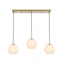 Elegant LD2237SG - Baxter 36 inch Pendant Frosted White Shade in Satin Gold