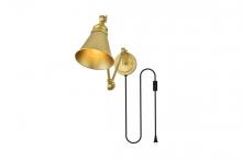 Elegant LD7328W6BRA - Van 1 Light Brass Swing Arm Plug in Wall Sconce