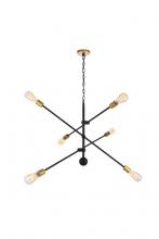 Elegant LD8009D42BK - Axel 6 Lights Black Pendant