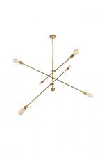 Elegant LD8014D55BR - Axel 6 Lights Brass Pendant