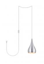 Elegant LDPG2001BN - Nora 1 Light Burnished Nickel Plug-in Pendant