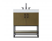 Elegant VF29230MCB - 30 inch Single Bathroom Vanity in Chestnut Brown