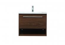 Elegant VF43524MWT - 24 Inch Single Bathroom Vanity in Walnut