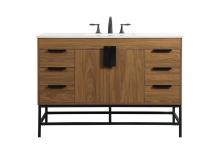 Elegant VF488W48WB - 48 Inch Single Bathroom Vanity in Walnut Brown