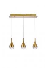 Elegant 3803D24SG - Amherst 24 Inch LED Pendant in Satin Gold